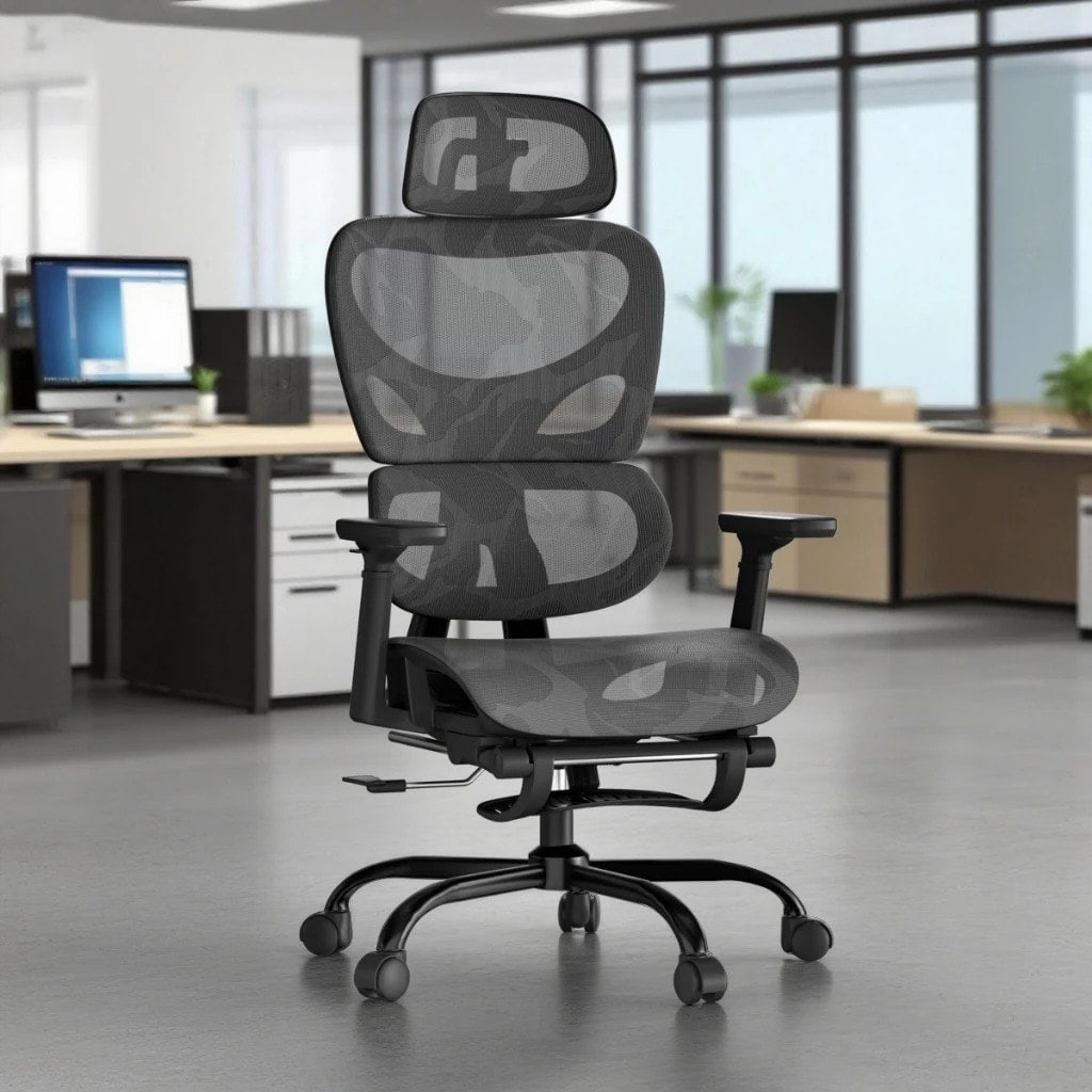 Cadeira de Escritório Ergonômica com Apoio Lombar