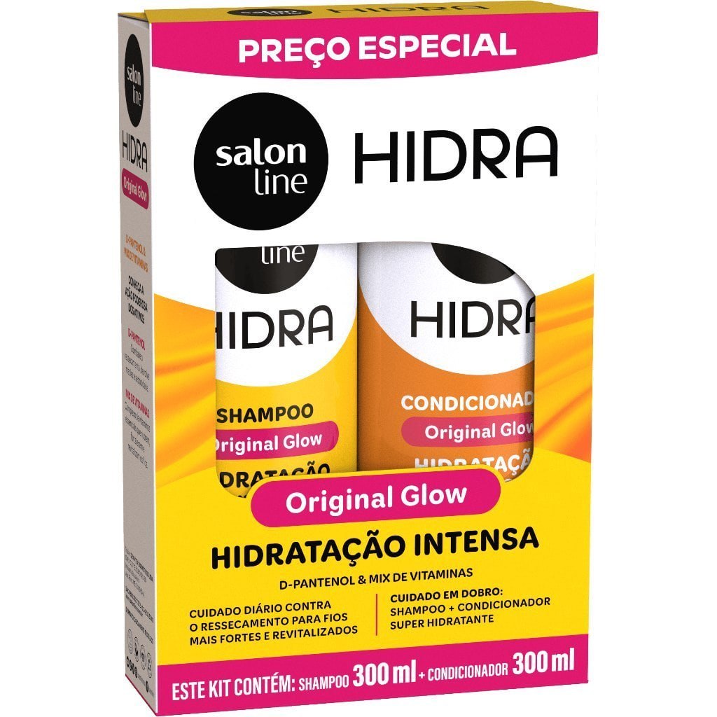 Kit Shampoo e Condicionador Hidra D-Pantenol e Mix de Vitaminas Salon Line 300ml