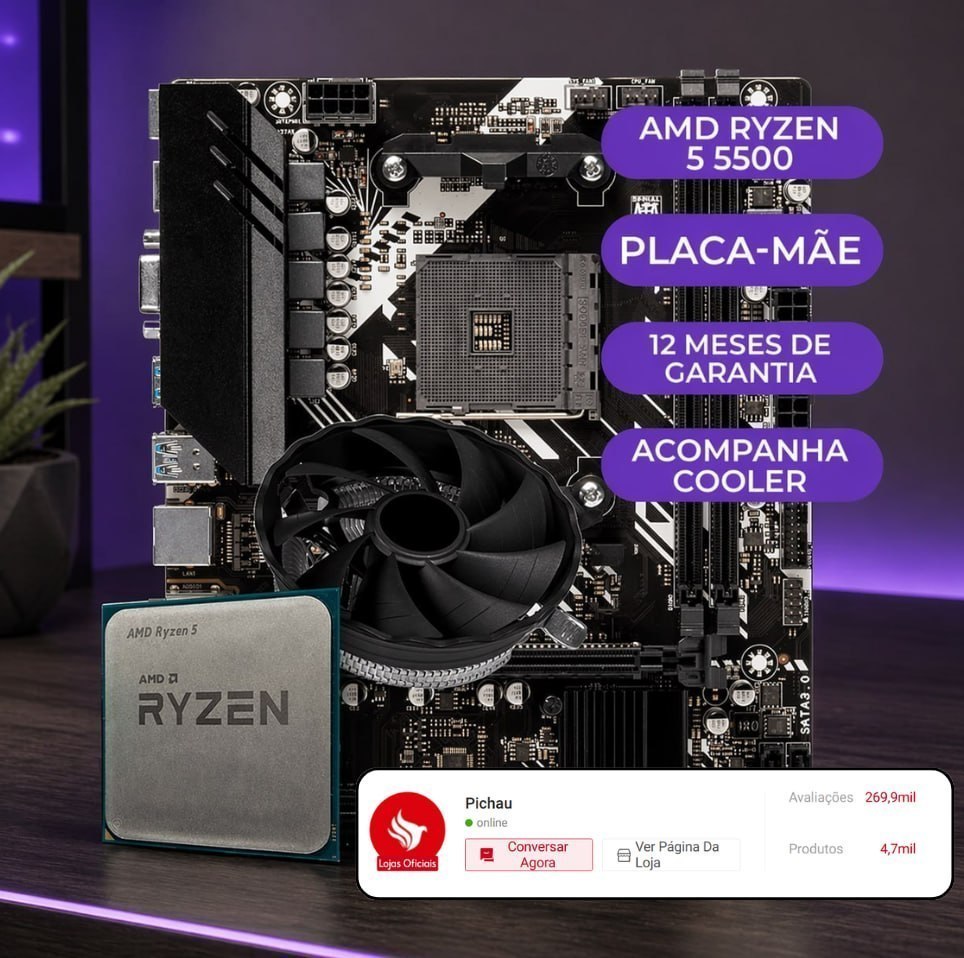 Kit Upgrade Gamer AMD Ryzen 5 5500 + B450m
